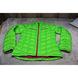 Marmot Down Jacket Women Medium Green Safire Quilted Full Zip Winter Coat Warm
